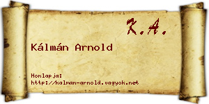 Kálmán Arnold névjegykártya