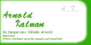 arnold kalman business card