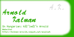arnold kalman business card